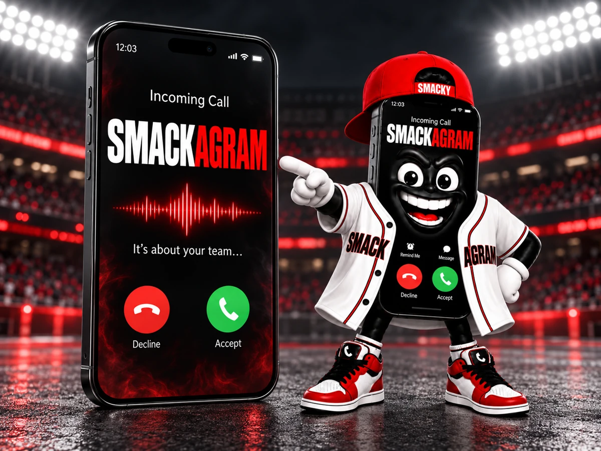 Smacky pointing to an incoming Smackagram call