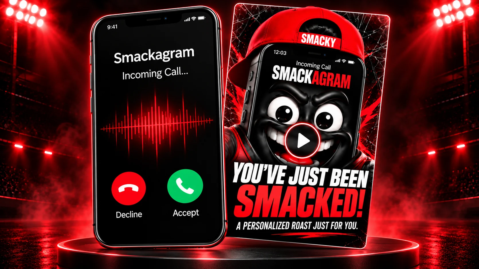 Incoming Smackagram call with a shareable Smack Card