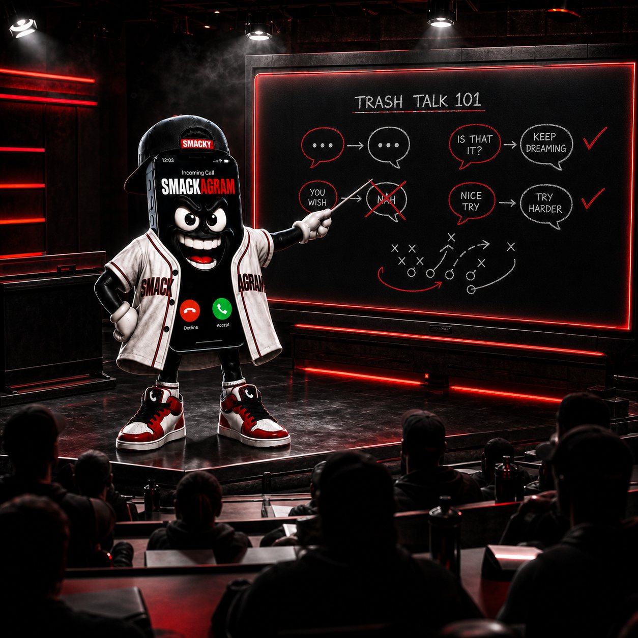 The Smack Lab: Smacky teaching Trash Talk 101 at the board